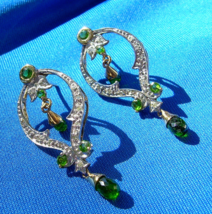 Earth mined Diamond Peridot Deco Earrings Fine Vintage Gatsby Style Dang... - $40,551.51 MXN Earth mined Diamond Peridot Deco Earrings Fine Vintage Gatsby Style Dang... - $40,551.51 MXN
