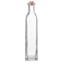 Square Bottom Clear Glass Bottle with Cork, 7 inches - £13.93 GBP