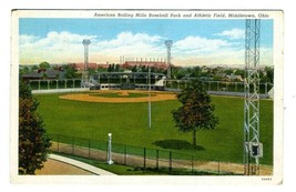 American Rolling Mills Baseball Park Athletic Field Postcard Middletown OH 1942 - £8.52 GBP