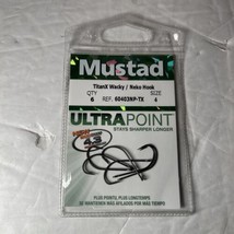 6 Mustad TitanX Wacky / Neko Hooks 60403NP-TX Size 4 - $135.64 MXN