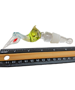 Vintage Pelican Bird Bottle Stopper With Fish Design Clear Glass With Ru... - $20.32 CAD