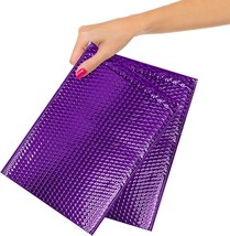 25 Purple METALLIC Poly Bubble 6.5 x 10.5 Mailers Mailing Padded Envelopes - £19.97 GBP