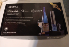 NEW Secura Electric Wine Opener Electric Wine Bottle Corkscrew Opener BL... - £23.65 GBP