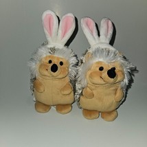 2 Frankford Hedgehog Easter Bunny Ears Plush Lot Stuffed Animal Toy Gift - £15.82 GBP