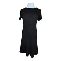 Madewell Gallerist Black Short Sleeve Modest Sheath Crew Neck Dress Size... - $10.93