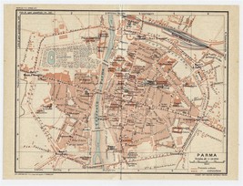 1927 Original Vintage City Map Of Parma / EMILIA-ROMAGNA / Italy - £20.92 GBP