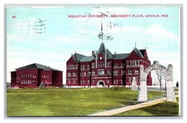 Wesleyan University Place Buildings Lincoln Nebraska NE 1909 DB Postcard V16 - $3.91