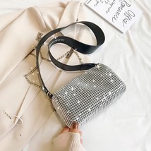 Women Diamond Handbags Shoulder Bags Rhinestone Wide Strap Chain Fashion Ladies  - £16.00 GBP