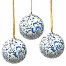 Global Crafts Recycled Paper Handpainted Paper Mache Ornaments, Gold Chi... - $32.66