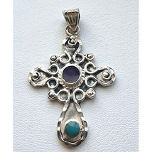 Vintage Cross Pendant 925 Sterling Silver At - £42.68 GBP