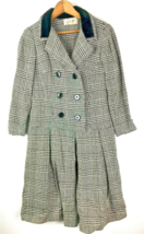 Vintage 1950s Blazer Dress Size 6 Tweed Houndstooth Black Gray White Fit... - $1,898.59 MXN