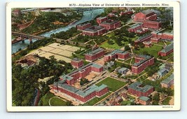 Postcard University Of Minnesota Airplane View  Minneapolis, MN 1941 WWII Era - £5.79 GBP