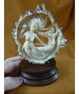 MER-10) small Mermaid + dolphin cave shed ANTLER figurine Bali detailed ... - $189.32 CAD