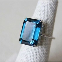 3Ct Emerald CZ London Blue Topaz Bague de Fiançailles 14K Or Blanc... - £83.21 GBP