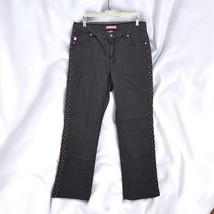 Woman Within Jeans 12W Black Natural Fit Stretch Straight Leg Sides Beda... - £12.88 GBP