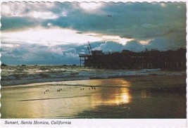 Postcard Sunset Santa Monica Pier California - £3.12 GBP