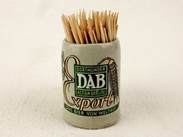 Ceramic Mug Toothpick Holder, DAB Beer Souvenir, Made in West Germany #TPK-437 - £11.49 GBP