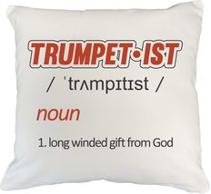 Make Your Mark Design Trumpetist Musician White Pillow Cover for Trumpeter &amp; Tru - £19.46 GBP+