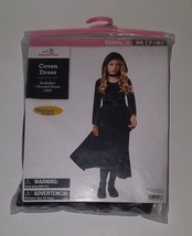 NEW Coven Dress Halloween Costume Girls Medium 7-8 Black Hooded Dress Be... - £15.65 GBP