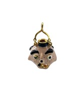 Vintage Sterling Silver Creepy Head Face Mask Enamel fob pendant - $2,352.09 MXN