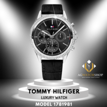 Montre pour femme Tommy Hilfiger bracelet en cuir à quartz cadran noir 39 mm ... - £94.13 GBP