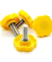 3/8&quot; Thumb Screw Bolts with Round Yellow Clamping Knob Grip Stainless Steel  - £9.08 GBP+