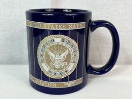 US Navy Coffee Mug Museum Of Naval Aviation Coffee Cup 10oz  Blue &amp; Gold - NEW ! - £11.87 GBP
