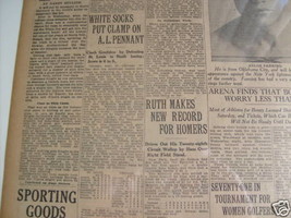 1919  BABE  RUTH  1st  HR  RECORD + BLACK  SOX  PENNANT  ADJACENT SAME D... - £1,181.49 GBP