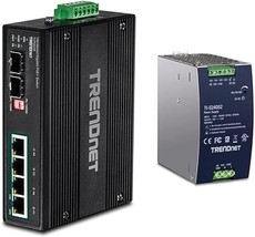 TRENDnet Bundle 6-Port Industrial Gigabit PoE+ DIN-Rail Switch TI-PG62B, 240W 52 - £647.75 GBP