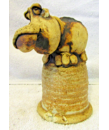 1978 Todd Warner Studio Art Pottery Hippo Bell Signed  - £76.66 GBP