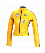 New Woman Kill Bill Movie Cowhide Motorcycle Biker Leather Jacket -442 - $199.99