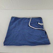 Carters Blue Gray Stripe Cotton Jersey Knit Swaddle Baby Boy Blanket 1-ply - £31.60 GBP