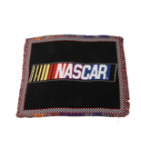 Vintage 90s NASCAR Racing Big Logo Spell Out Fringed Throw Blanket 56x45... - $54.40