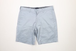 J Crew Mens Size 32 Distressed Flat Front Above Knee Flex Chino Shorts Blue - $29.65