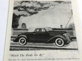 1936 Ford V-8 Club Cabriolet print ad. Plus Bromo-Seltzer Hang over Medicine Ad - £13.60 GBP
