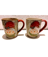 2 Snowman Christmas Mugs Ceramic 12 oz Holiday Hot Cocoa Coffee Tea Hot ... - £15.03 GBP