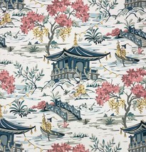 Hamilton Teahouse Slate Chinoiserie Asian Toile Multiuse Fabric By The Yard 54&quot;W - £23.97 GBP