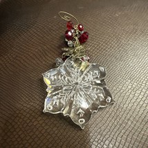 Christmas Snowflake Ornament Cut Glass Beaded 2011 Beautiful! Grannycore Cottage - £11.54 GBP