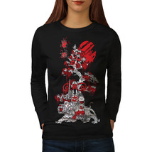 Wellcoda Japanese Knight Fantasy Womens Long Sleeve T-shirt, Japan Casual Design - £18.85 GBP