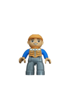 Lego Duplo Man Construction Worker In Orange Vest &amp; Cap 2.5&quot; Figure Rare! - £4.01 GBP
