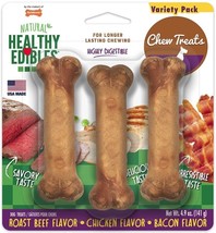Nylabone Healthy Edibles Chews Variety Pack Regular - 3 count - £10.63 GBP