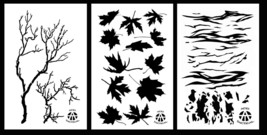 3Pack! Spray Paint Camouflage Stencils 14&quot;  Tiger - Gnarly Branch - Leafy Maple - £11.15 GBP