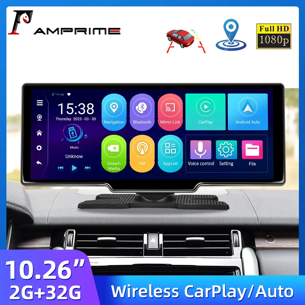 10.26&#39;&#39; 4K Dash Cam Android 12.0 2G+32G WiFi Car DVR ADAS Carplay&amp;Android Auto - £113.56 GBP+