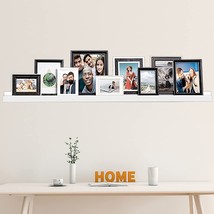 Ochoice Floating Picture Ledge Shelf - 72 Inch White Photo Shelves, Wall Decor - £54.98 GBP