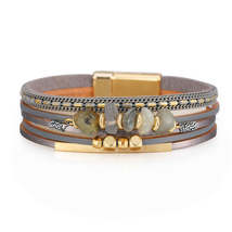 Gray &amp; Purple Resin 18K Gold-Plated Layered Bracelet - £11.98 GBP