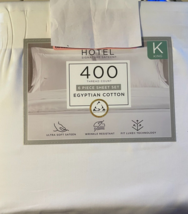 Hotel Signature Sateen 400TC Egyptian  Cotton King Sheet Set 6 piece White - £34.88 GBP