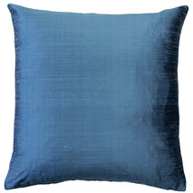 Sankara Marine Blue Silk Throw Pillow 20x20, with Polyfill Insert - £40.14 GBP