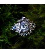 14k Plaqué or Blanc Émeraude Coupe Imitation Diamant Femmes Bague Mariage - $154.96 CAD