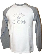  CCM 4840 Vintage Property of CCM Hockey Long Sleeve Shirt  Gray - £14.45 GBP