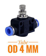 Pneumatic Air Flow Speed Control Valve Tube OD 4mm, Push In Fitting, 1 Pcs - $12.13